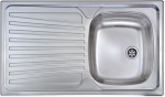 CM - CM Mondial 86 x 50 1V, Lavello ad incasso, Rettangolare, Acciaio inossidabile, Acciaio inossidabile, 1 ciotole, Rettangolare