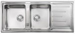 CM - CM brando 116 x 50 2V, Lavello ad incasso, Rettangolare, Acciaio inossidabile, Acciaio inossidabile, 2 ciotole, Rettangolare