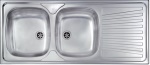 CM - CM Mondial 116 x 50 2V, Lavello ad incasso, Rettangolare, Acciaio inossidabile, Acciaio inossidabile, 2 ciotole, Rettangolare