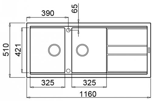 Elleci Best 500 G59 Lavello montato su piano Rettangolare Granitek