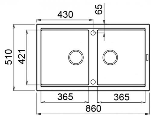 Elleci Best 450 Standard G43 Lavello montato su piano Rettangolare Granitek