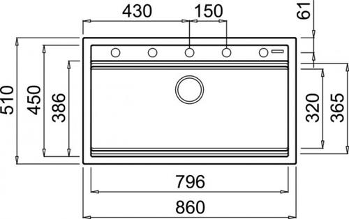 Elleci Best 360 G48 Mobile lavello Rettangolare Granitek