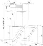 SilverLine - Silverline 3431.8, 736 m³/h, Aspirante/Filtrante, 70 dB, Cappa aspirante a parete, Acciaio inossidabile, Bianco, Acciaio inossidabile