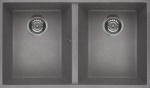 Elleci - Elleci Quadra 350 Sottotop, Lavello sottopiano, Rettangolare, Granitek, Grigio, 2 ciotole, Rettangolare