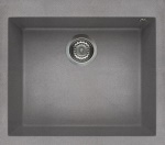 Elleci - Elleci Quadra 105, Lavello montato su piano, Rettangolare, Granitek, Grigio, 1 ciotole, 500 x 400 mm