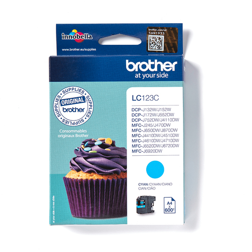 Brother LC-123C cartuccia d'inchiostro 1 pz Originale Resa elevata (XL) Ciano