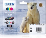 EPSON - Epson Polar bear Multipack 26XL (4 colori XL : NCMG), Originale, Inchiostro a base di pigmento, Nero, Ciano, Magenta, Giallo, Epson, Multi pack, - Expression Premium XP-820 - Expression Premium XP-720 - Expression Premium XP-625 - Expression...
