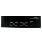 Startech.Com - StarTech.com Switch KVM doppio monitor VGA DVI 4 porte USB con audio e hub USB 2.0, 1920 x 1200 Pixel, 18 W, Nero