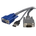Startech.Com - StarTech.com Cavo KVM ultra-sottile VGA USB 2 in 1 1,8 m, 1,8 m, Nero, VGA, USB A + VGA, Maschio/Maschio, 145 mm