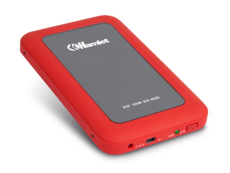 Hamlet USB 3.0 Mirror Disk box esterno per hard disk SATA 2,5'' rosso