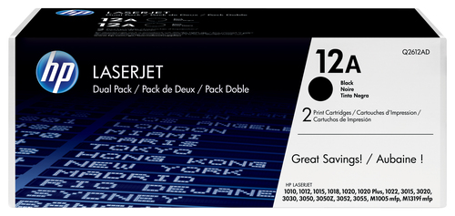 HP 12A 2-pack Black Original LaserJet Toner Cartridges cartuccia toner 2 pz Originale Nero