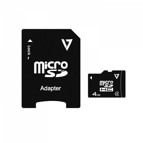 V7 Micro Scheda SDHC Classe 4 DA 4GB + Adattatore