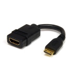Startech.Com - StarTech.com Cavo HDMI ad alta velocità 13 cm - HDMI a Mini HDMI - F/M, 0,127 m, Mini HDMI, HDMI, Nero
