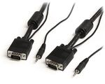 Startech.Com - StarTech.com Cavo coassiale estensione video VGA monitor ad alta risoluzione 5 m con audio HD15 M/M, 5 m, VGA (D-Sub) + 3.5mm, VGA (D-Sub) + 3.5mm, Nichel, Nero, Maschio/Maschio