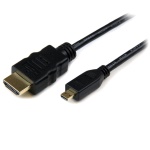 Startech.Com - StarTech.com Cavo HDMI ad alta velocità con Ethernet da 2 m - HDMI a Micro HDMI - M/M, 2 m, HDMI tipo A (Standard), HDMI tipo D (Micro), Compatibilità 3D, Nero