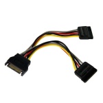 Startech.Com - StarTech.com Cavo di alimentazione SATA - Cavo Sdoppiatore Y di Alimentazione SATA - Connettore alimentazione splitter SATA M/F da 15 cm, 0,15 m, SATA a 15 pin, 2 x SATA a 15 pin, Maschio, Femmina, Dritto