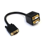 Startech.Com - StarTech.com Cavo Sdoppiatore VGA a 2 uscite VGA - Cavo Y splitter VGA a doppia uscita VGA - M/F da 30 cm, 0,3 m, VGA (D-Sub), 2 x VGA (D-Sub), Maschio, Femmina, Nero