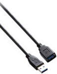 V7 - V7 Cavo USB nero da USB 3.0 A femmina a USB 3.0 A maschio 1.8m 6ft, 1,8 m, USB A, USB A, 3.2 Gen 1 (3.1 Gen 1), Maschio/Femmina, Nero