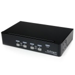 Startech.Com - StarTech.com Switch KVM professionale VGA USB a 4 porte con hub, 1920 x 1440 Pixel, Montaggio rack, 1U, Nero