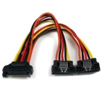 Startech.Com - StarTech.com Adattatore cavo splitter Y di alimentazione SATA tipo latch 15 cm - M/F, 0,15 m, SATA a 15 pin, 2 x SATA a 15 pin, Maschio, Femmina, Dritto