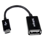 Startech.Com - StarTech.com Cavo Adattatore micro USB a USB femmina OTG da viaggio 12cm M/F - Nero, 0,127 m, Micro-USB B, USB A, USB 2.0, 480 Mbit/s, Nero