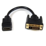 Startech.Com - StarTech.com Adattatore cavo video HDMI a DVI-D da 20 cm - HDMI femmina a DVI maschio, 0,203 m, HDMI tipo A (Standard), DVI-D, Femmina, Maschio, Dritto