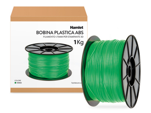 Hamlet Bobina di filamento per stampanti 3D 3DX100 in ABS Verde da 1kg