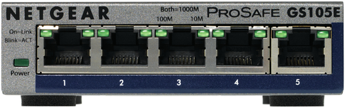 Netgear GS105E-200PES switch di rete Gestito L2/L3 Gigabit Ethernet (10/100/1000) Grigio