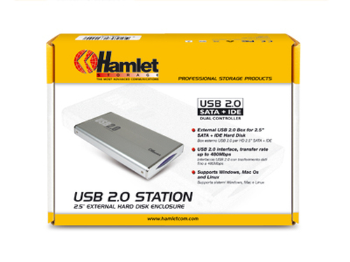Hamlet USB 2.0 Station box esterno per Hard Disk IDE/Sata 2,5''