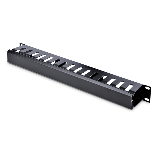StarTech.com Pannello Gestione Cavi Orizzontale per armadi rack 1U con canalina passacavi a denti e copertura