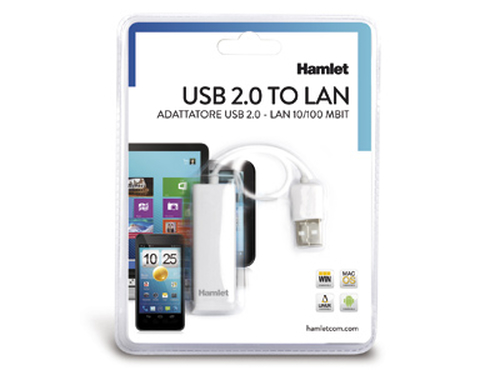 Hamlet Adattatore USB 2.0 to Lan velocità di trasferimento fino a 10/100 Mbps