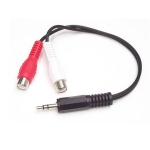 Startech.Com - StarTech.com Cavo audio stereo 15 cm - 3,5 mm maschio a 2 femmina RCA, 3.5mm, Maschio, 2 x RCA, Femmina, 0,15 m, Nero