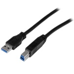 Startech.Com - StarTech.com Cavo USB 3.0 SuperSpeed A a B certificato da 1 m - M/M, 1 m, USB A, USB B, 3.2 Gen 1 (3.1 Gen 1), 5000 Mbit/s, Nero