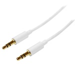Startech.Com - StarTech.com Cavo audio stereo slim da 3,5 mm bianco 2 m - M/M, 3.5mm, Maschio, 3.5mm, Maschio, 2 m, Bianco
