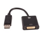 V7 - V7 Adaptador negro de vídeo con conector DisplayPort macho a DVI-I hembra, 0,2 m, 1 DisplayPort maschio da 20 pin, 1 DVI femmina da (24+5) pin, Maschio, Femmina, 1920 x 1200 Pixel
