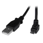 Startech.Com - StarTech.com Cavo micro USB 2 m - A a Micro B angolare verso il basso, 2 m, USB A, Micro-USB B, 2.0, 480 Mbit/s, Nero