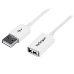 Startech.Com - StarTech.com Cavo di prolunga USB 2.0 da 1 m A ad A - M/F, colore bianco, 1 m, USB A, USB A, 2.0, 480 Mbit/s, Bianco
