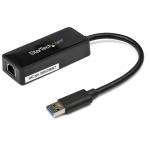 Startech.Com - StarTech.com Adattatore USB 3.0 a Ethernet Gigabit NIC con porta USB - Nero, Cablato, USB, Ethernet, 5000 Mbit/s, Nero