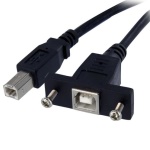 Startech.Com - StarTech.com Cavo USB a pannello 91 cm B ad B - F/M, 0,91 m, USB B, USB B, 2.0, 480 Mbit/s, Nero