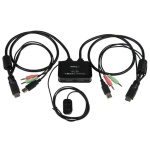 Startech.Com - StarTech.com Switch KVM cavo HDMI USB 2 porte con audio e switch remoto – Alimentazione USB, 1920 x 1200 Pixel, Nero