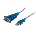 Startech.Com - StarTech.com Cavo adattatore seriale USB a RS232 DB9 1 porta - M/M, Grigio, 0,43 m, USB 2.0 Type-A, DB-9, Maschio, Maschio