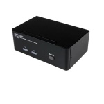 Startech.Com - StarTech.com Switch KVM USB doppio DisplayPort 2 porte con audio e hub USB 2.0, 3840 x 2400 Pixel, 4K Ultra HD, 18 W, Nero