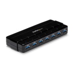 Startech.Com - StarTech.com HUB USB 3.0 a 7 porte alimentato - Perno e concentratore USB 3.0 ultra veloce - Nero, USB 3.2 Gen 1 (3.1 Gen 1) Type-B, USB 3.2 Gen 1 (3.1 Gen 1) Type-A, 5000 Mbit/s, Nero, Plastica, 100 - 240 V