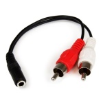 Startech.Com - StarTech.com Cavo Adattatore Audio Stereo con presa mini Jack Femmina da 3,5mm a 2 RCA Maschio da 15cm, 3.5mm, Maschio, 2 x RCA, Femmina, 0,152 m, Nero