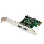 Startech.Com - StarTech.com Adattatore scheda SuperSpeed USB 3.0 con 2 porte PCI Express (PCIe) con UASP - Alimentazione SATA, PCIe, USB 3.2 Gen 1 (3.1 Gen 1), A basso profilo, PCIe 2.0, Verde, Metallico, CE, FCC, TAA, REACH