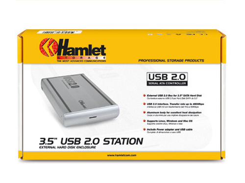 Hamlet USB 2.0 station box esterno per hard disk sata 3,5'' USB 2.0