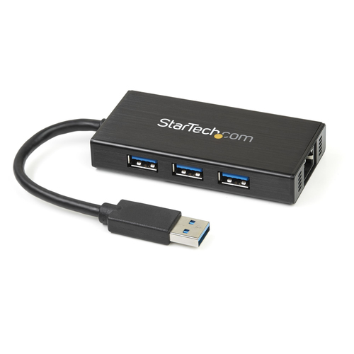 StarTech.com Hub Portatile USB 3.0 con Adattatore NIC Ethernet Gigabit Gbe in alluminio con cavo - UASP