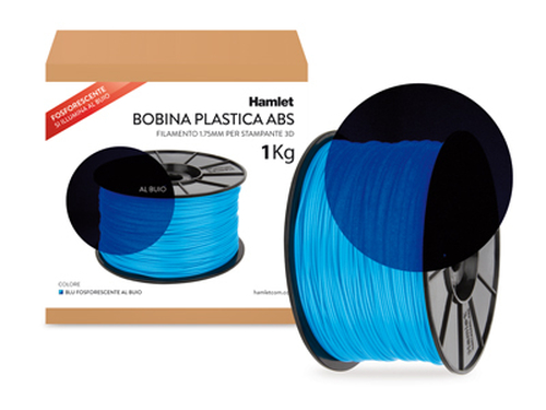Hamlet Bobina di filamento per stampanti 3D 3DX100 in ABS Blu fosforescente al buio da 1kg