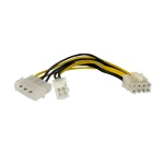 Startech.Com - StarTech.com Adattatore alimentatore EPS 4 poli a 8 poli con LP4 F/M 15 cm, 0,152 m, 4-pin ATX12V, Maschio/Femmina, Dritto, Dritto, CE, REACH