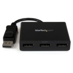 Startech.Com - StarTech.com Adattatore multi monitor a 3 porte - Hub DisplayPort 1.2 MST a doppio 4K 30Hz e 1x 1080p - Splitter video per modalità desktop esteso solo su PC Windows - DP a 3 monitor DP, DisplayPort, 3x DisplayPort, Nero, Plastica, 0,19 m, REACH, CE, FCC